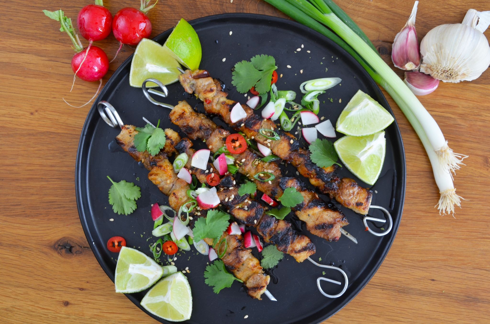 Rezept für Bauchfleisch-Spieße mit Limettenmarinade