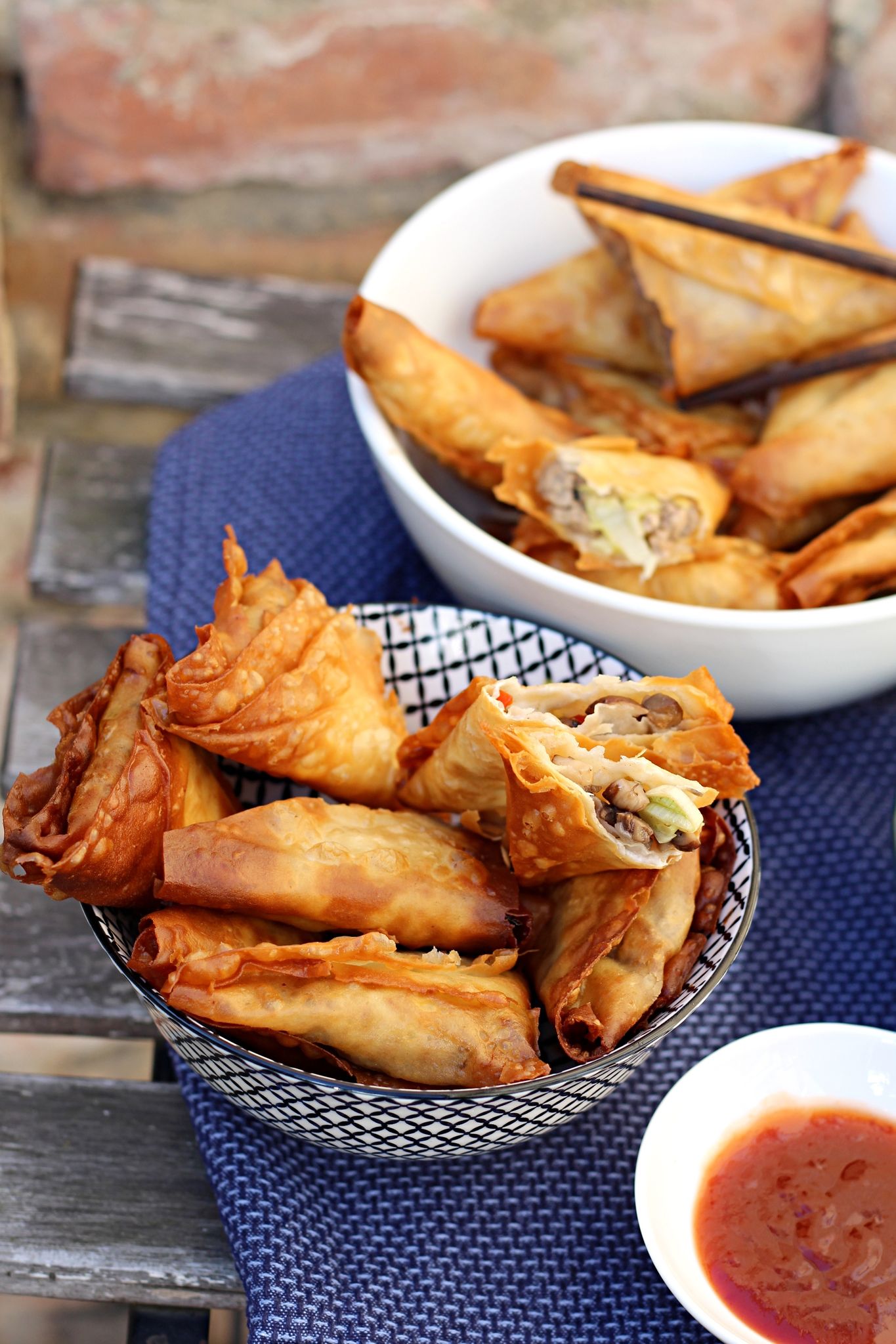 Samosas mit zweierlei Füllung