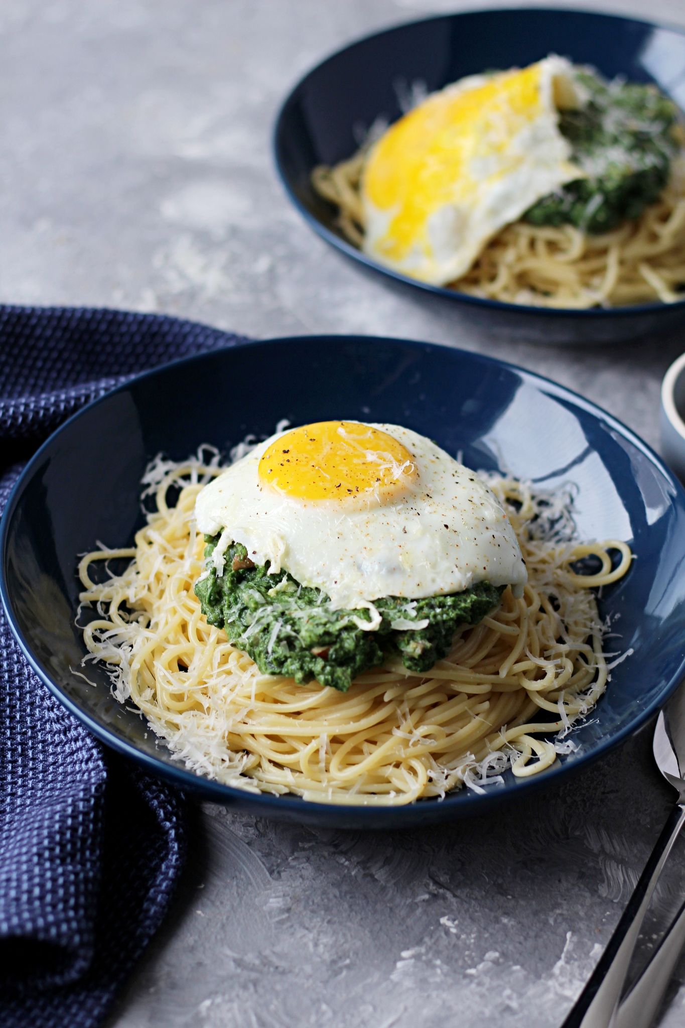 Rezept für Nudeln mit Spinat-Ricottasoße