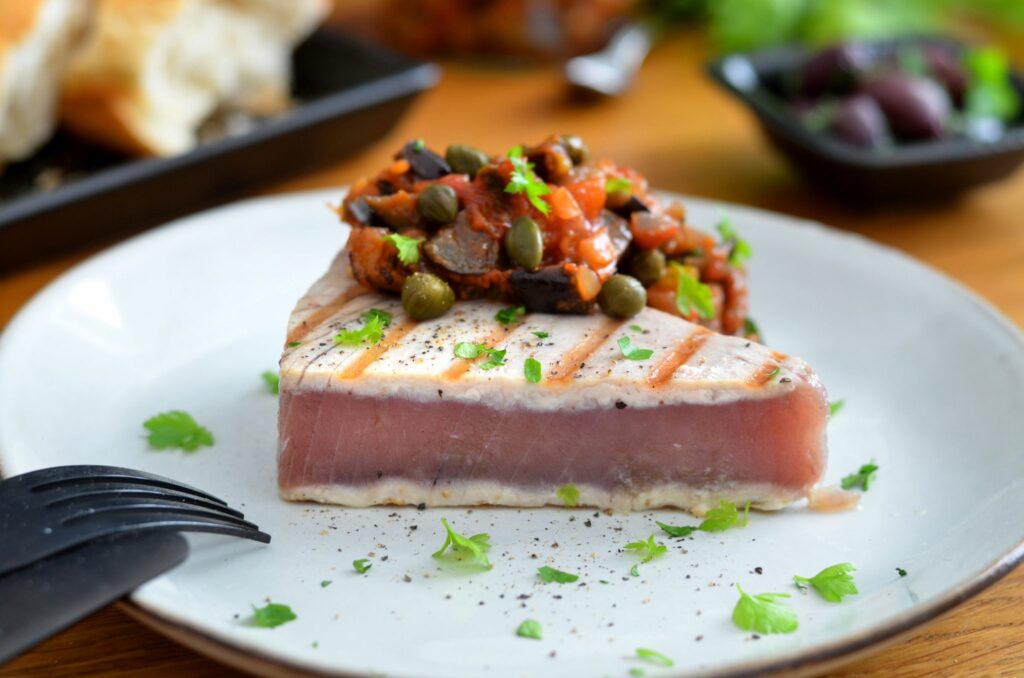 Rezept für Thunfischsteaks mit Caponata