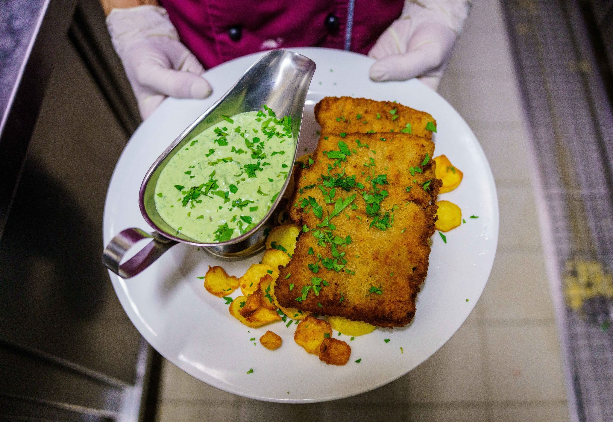 Sojaschnitzel auch im traditionellen Wirtshaus