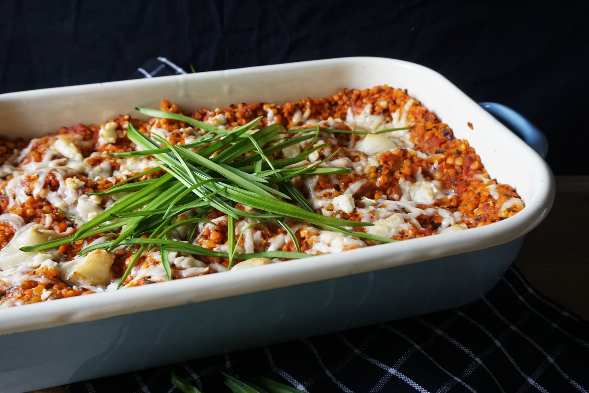 Rezept für Bärlauch-Lasagne mit Ziegenkäse