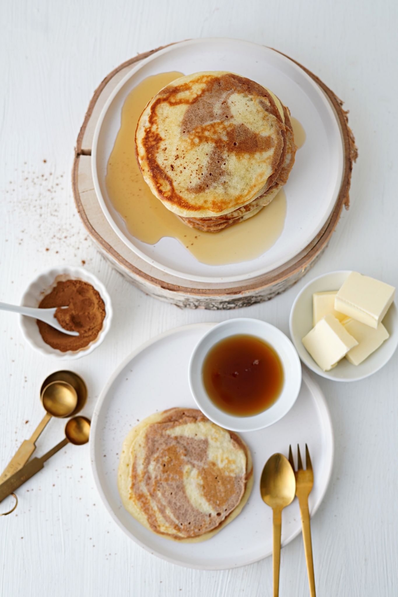 Was für ein grandioser Dreh: Pancakes mit Zimtswirl