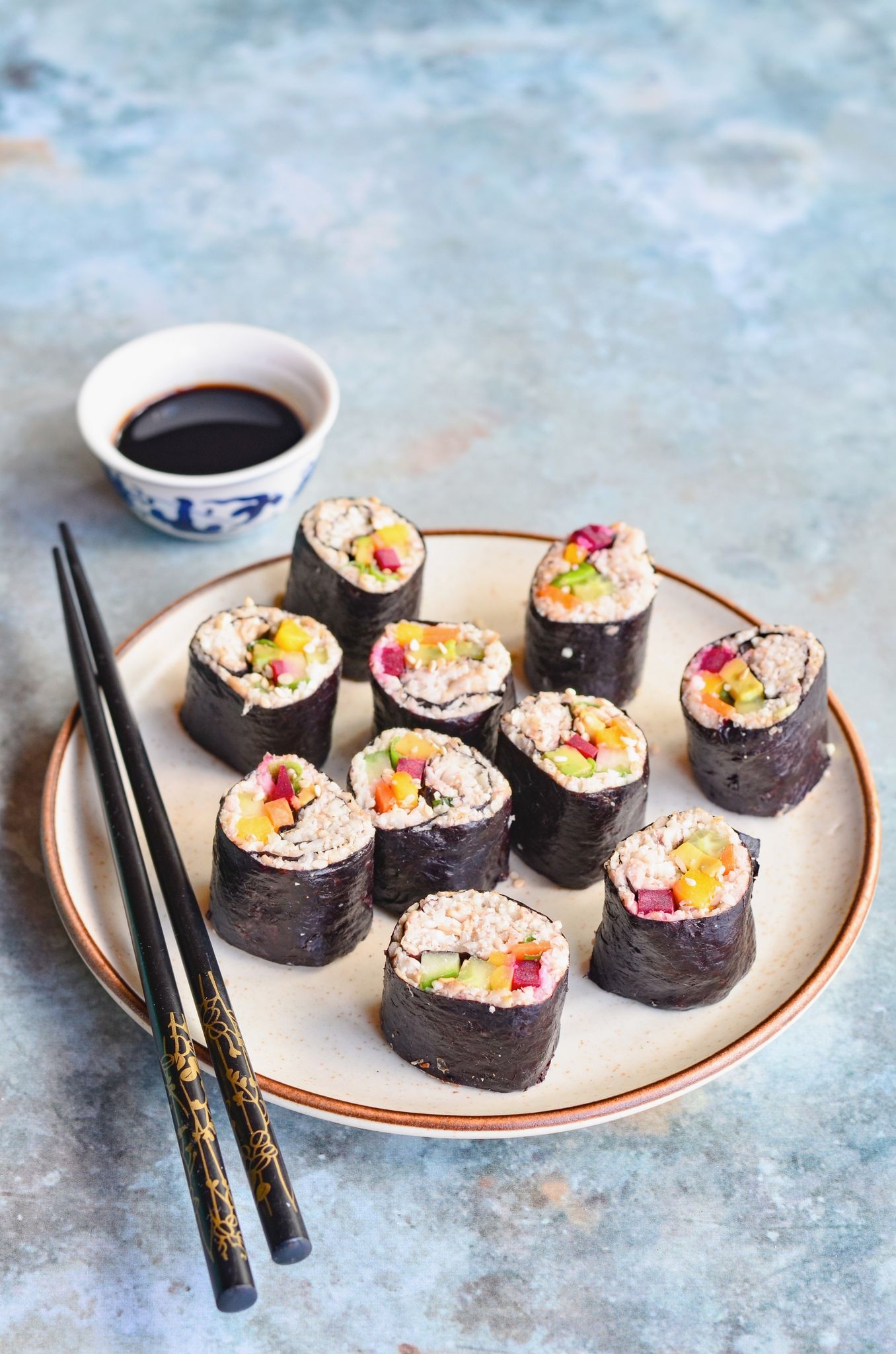 Rezept für Rohkost-Sushi mit Blumenkohl-«Reis»