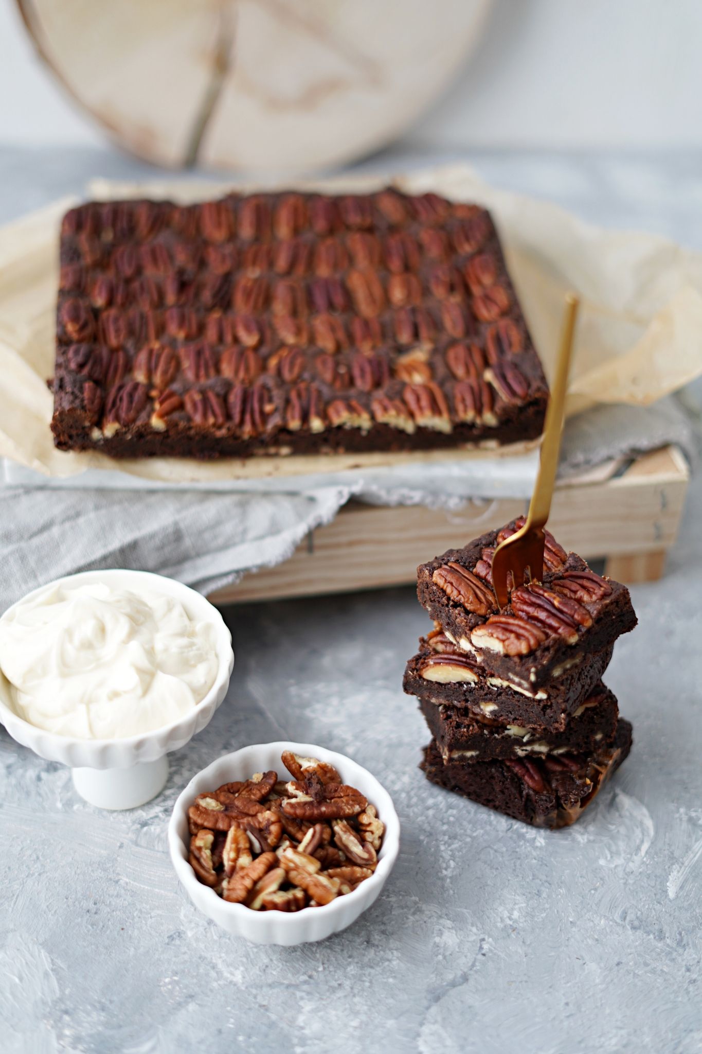 Rezept für Pecannuss-Brownies mit Ahornsirup-Frosting